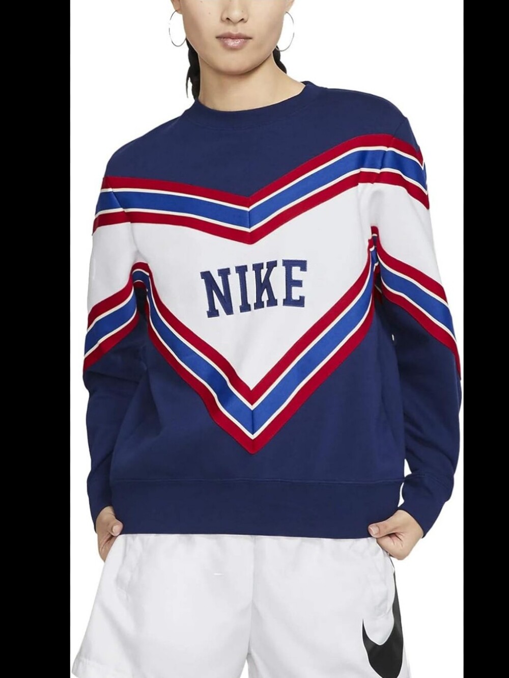 Nike Navy, White & Red Chevron Crewneck Sweatshirt